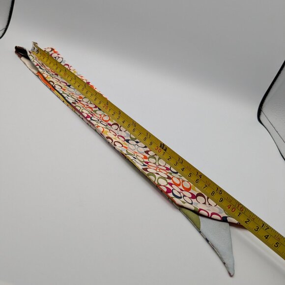 Coach Women’s Skinny 100% Silk Scarf Signature C Logo Print - Picture 9 of 11